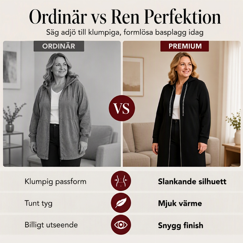 🧥Lång fritidsjacka med dragkedja och huva för dam-2
