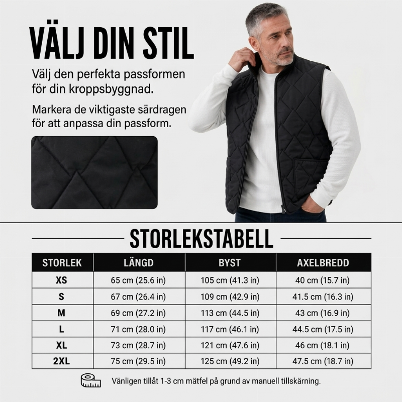 Varmt vinterväst i diamantkviltat tyg för män-5