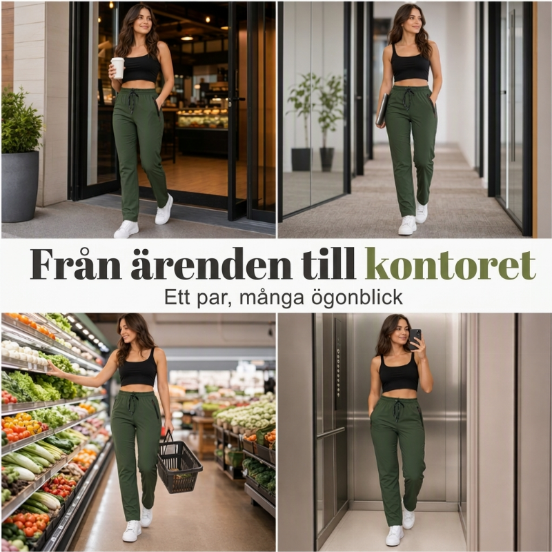 Smidiga och bekväma pendlingsbyxor för kvinnor-5