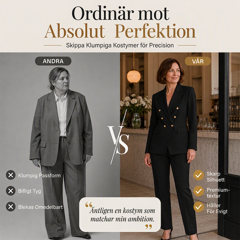 Elegant tvådelad blazer och byxdress för kvinnor-3