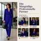 Elegant tvådelad blazer och byxdress för kvinnor-5