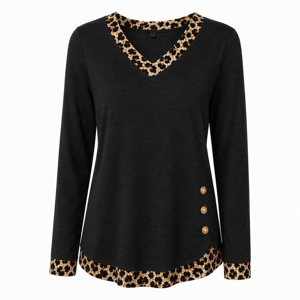 📢🎉50 % rabatt!!!🛍️✨Långärmad stickad topp med V-ringning för damer-8