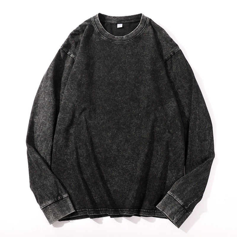 Vintagetvättad långärmad t-shirt-11