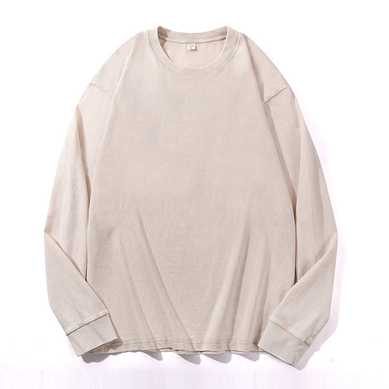 Vintagetvättad långärmad t-shirt-13