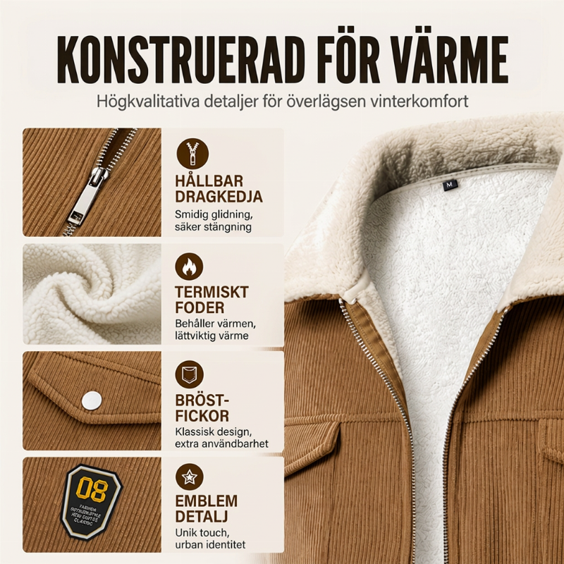 Varm manchesterjacka för män, vinter-1