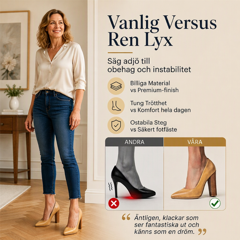 Chic spetsiga pumps med tjock klack för damer-3