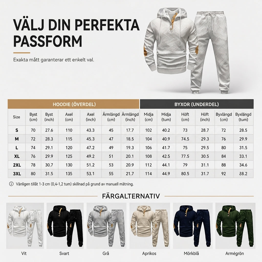 🔥Fri frakt✈️2-delat jacquard-träningsset för herrar – avslappnad hoodie med matchande joggingbyxor, bekvämt och snyggt för hösten och vintern 👕-7