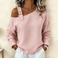 ✨Asymmetrisk design, unik & snygg – Dam en-axel linne-topp ✨-16