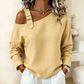 ✨Asymmetrisk design, unik & snygg – Dam en-axel linne-topp ✨-17