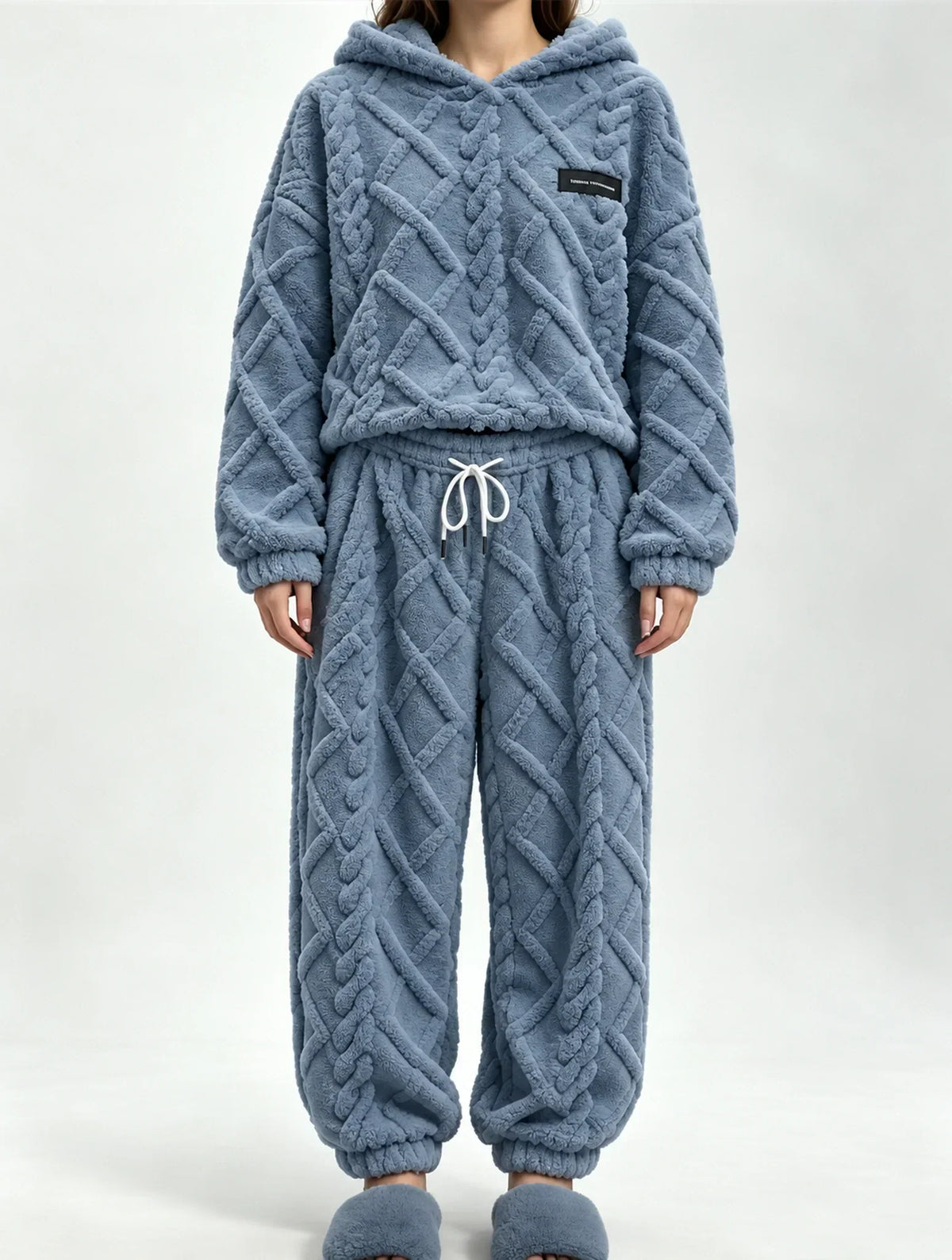 💥 HALVA PRISET — REA! 🍂 3D-präglat geometriskt mjukt loungewear-set – värmande 3D-lock, molnliknande passform ☁️ Varmt och lyxigt för hemmet, fritiden och dejter 🏠 Håll dig mysig hela vintern 🔥-16