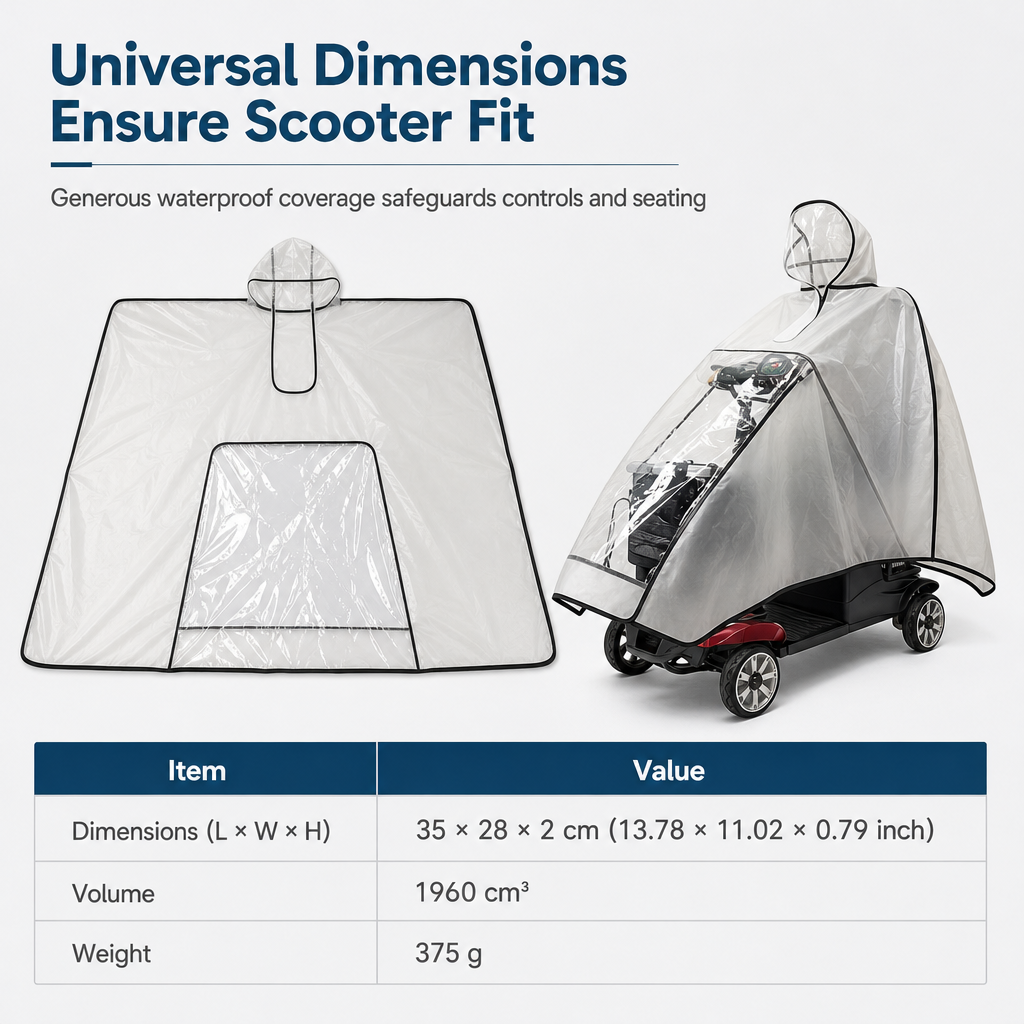 🔥🎁Nyhet 50 % RABATT🔥🌧️ REA! Förtjockad vattentät poncho för mobilitetsskotrar – håller förare & fordon torrt i regnväder-7