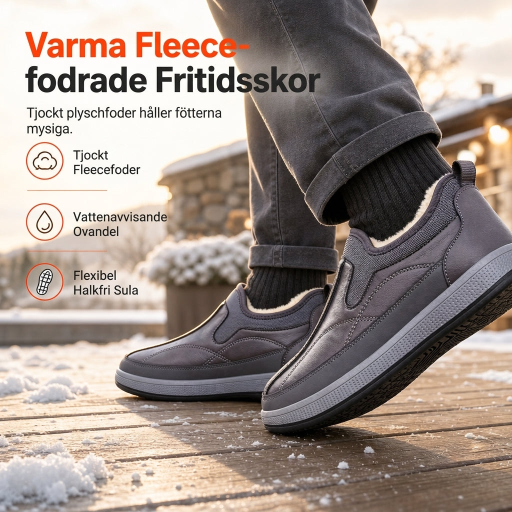 Varmt och tjockt vinterskor för män, utan snörning – Bekvämt, halksäkert och lätt att ta på 👟❄️✨
